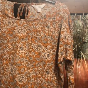 LC Lauren Conrad orange floral blouse